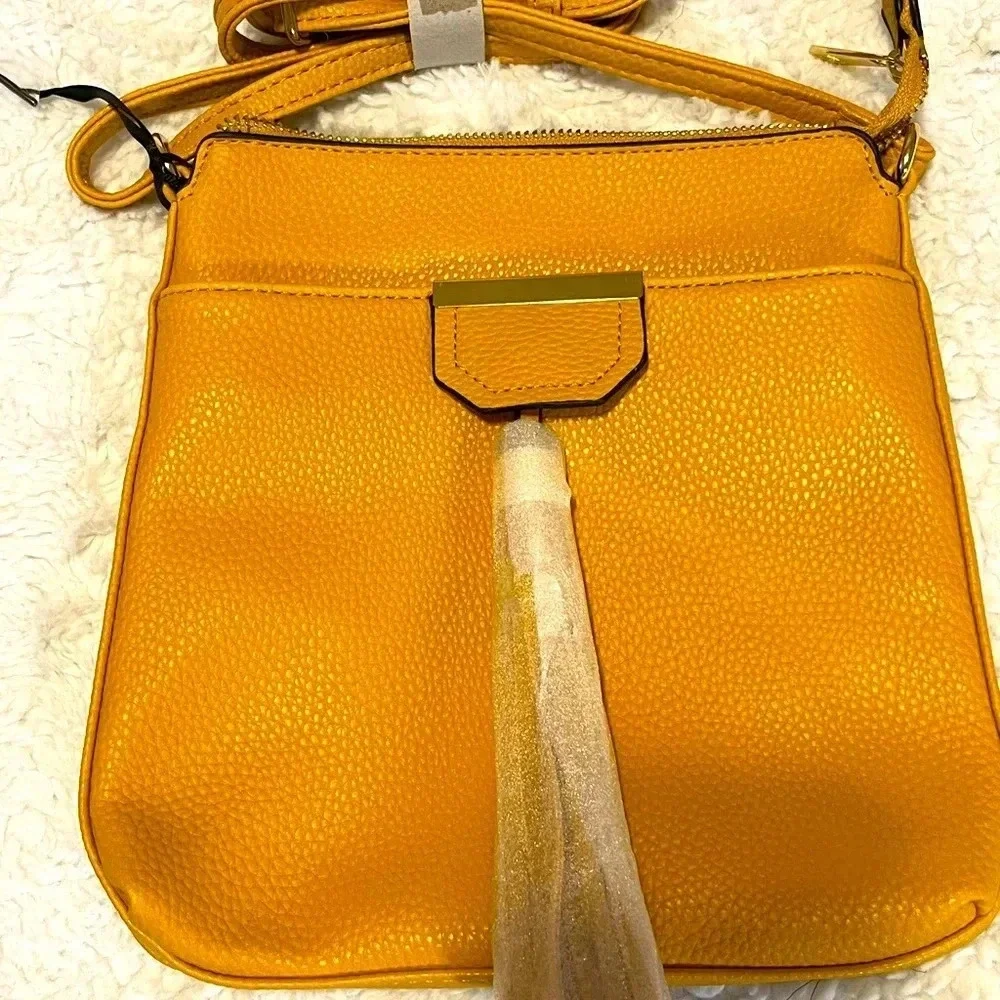 Deluxity Los Angeles Yellow Vegan Peta approved Women Crossbody Messenger